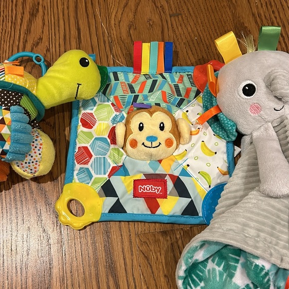 Three Baby Toys:  Infantino Pal Turtle, Bright Stars Elephant, NUBY Monkey - Picture 15 of 16